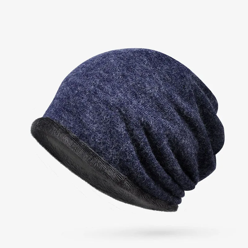 Зимние головные уборы для мужчин и женщин Skullies Beanie Hat Hedging cap Мужская плюс бархатная двухслойная ткань теплая зимняя шапка s Beanies