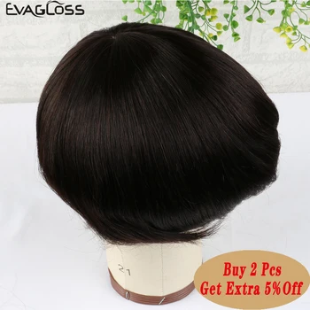 

EVAGLOSS Male Wig Durable Silk Base Natural Indian Human Hair Toupee Men Injection Lace Wig Male Hair Prosthesis