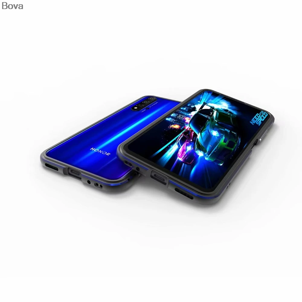 Blue Black Чехол для Nova 5T роскошный бампер ультра тонкий алюминиевый чехол для huawei Nova 5T+ 2 пленка(передняя+ задняя - Цвет: Blue Black