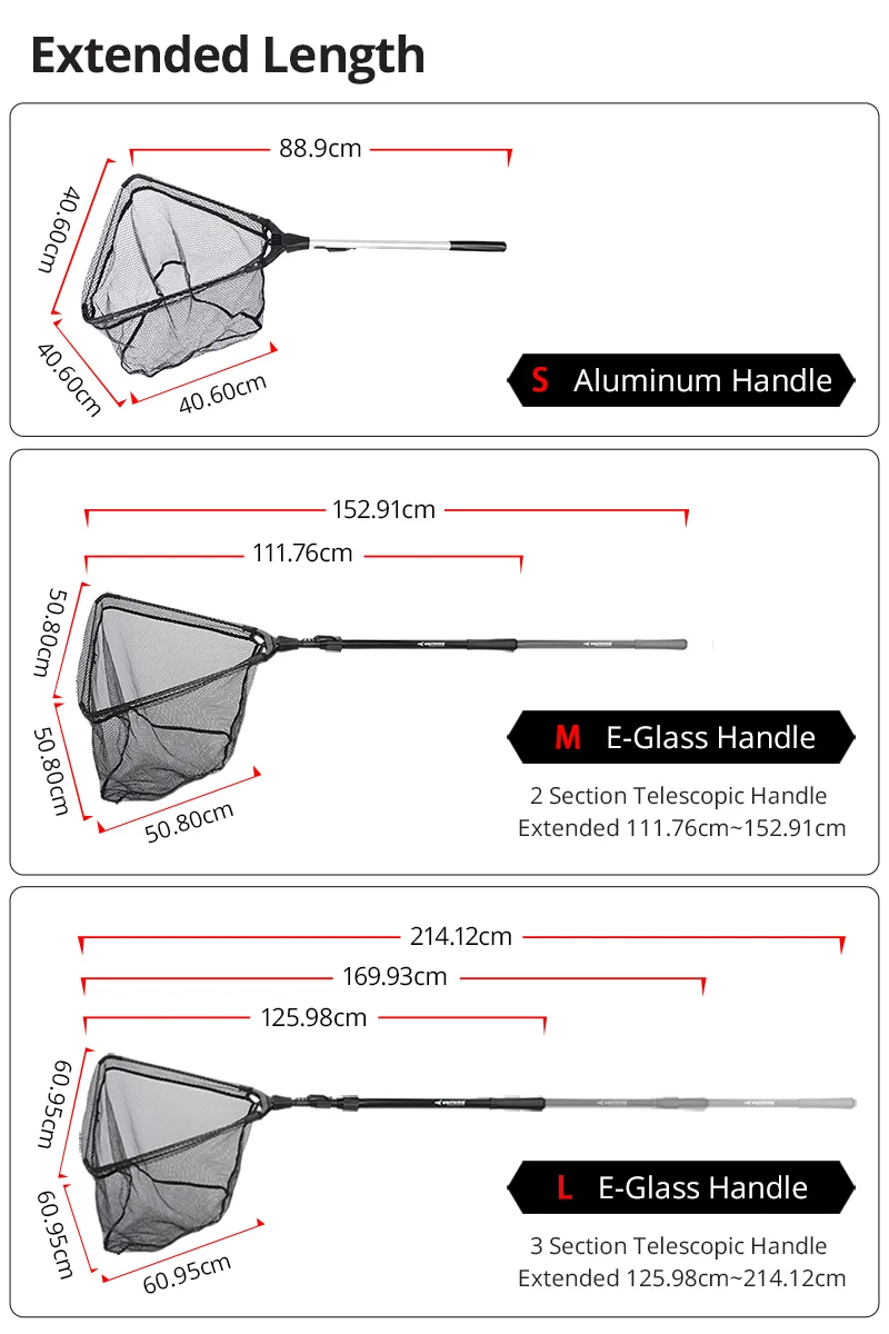 KastKing 90 см, 160 см, 210 см Складная рыболовная сеть Выдвижная телескопическая ручка Полюс из алюминиевого сплава супер большой складной сачок для ловли