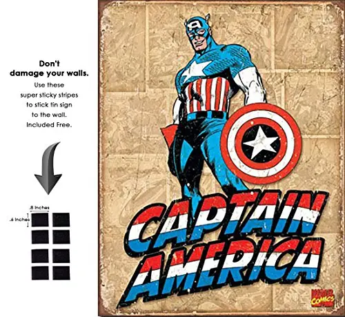 Capt America2 Shop72 жестяная вывеска Marvel серия комиксов Железный человек супергерой металлическая жестяная вывеска Ретро Винтаж без повреждений на стену - Цвет: Capt America2