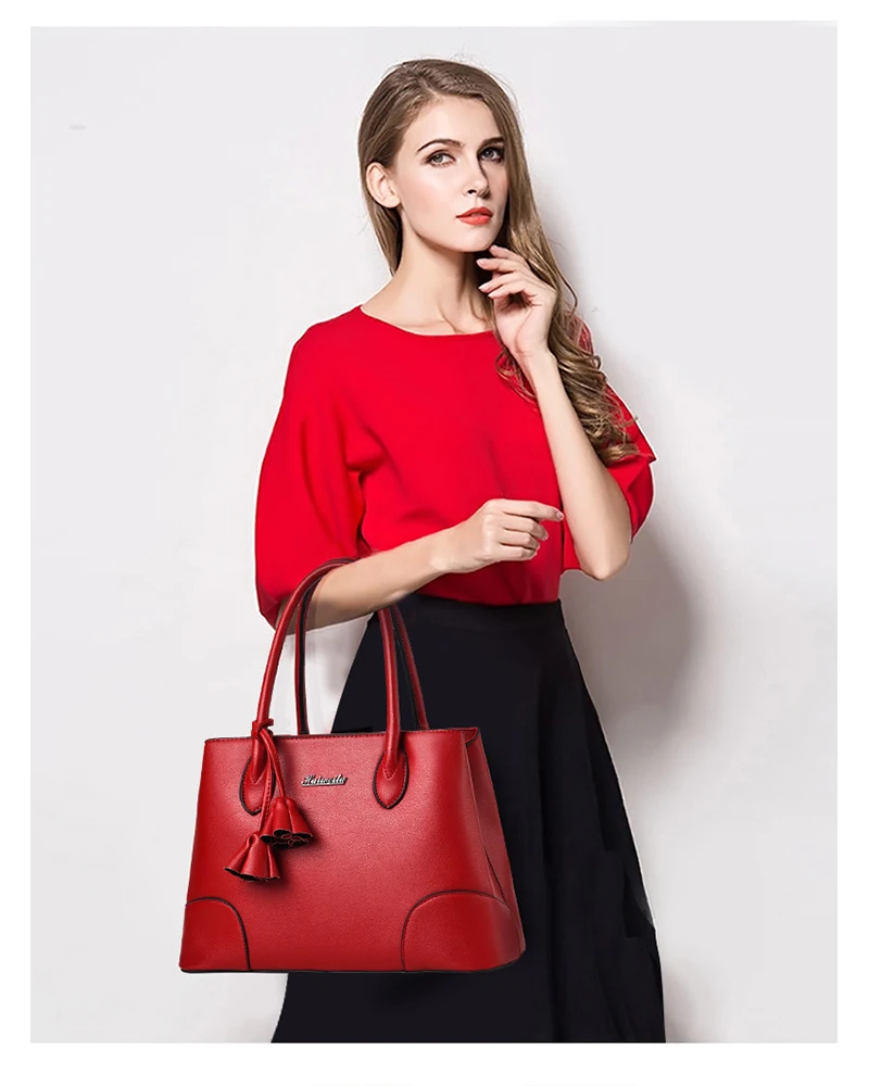 Nevenka Women Handbags Fashion PU Leather Top-handle Bags Totes Tassel Designer Crossbody Shoulder Bag Hand Bags Hot Sale