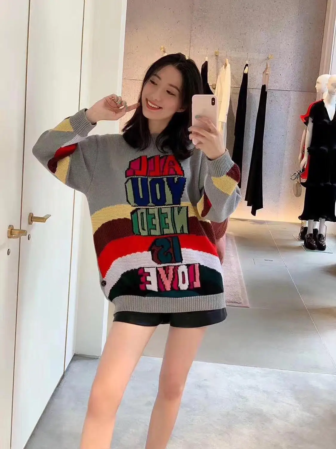 

2019FW autumn new women colorful letters sweater female casual loose pullover jumpers ddxgz2v 9.16
