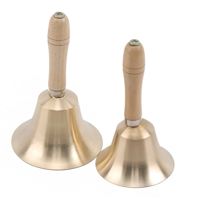 Wooden Handle Copper Bell Christmas Bell Reception Dinner Shop Hotel