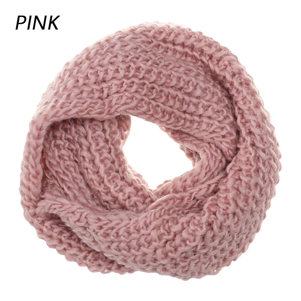 pink 1 шт., унисекс, мягкий вязаный шерстяной шарф с круглым воротником, толстая шаль, накидка на шею, воротник-хомут, Осень-зима, теплые аксессуары для улицы - Цвет: pink