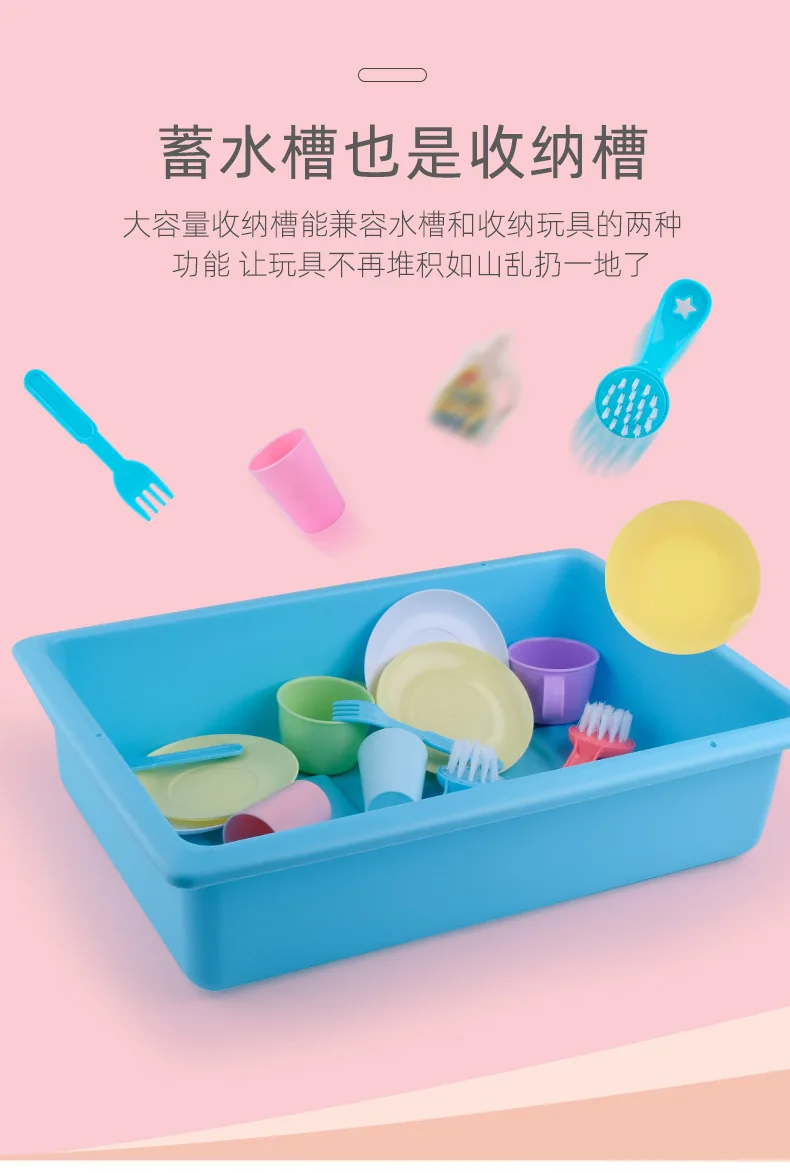 Kids New Plastic Simulation Electric Dishwasher Sink Pretend Play Kitchen Toys Set Children Kitchenware Puzzle Educational Toy
