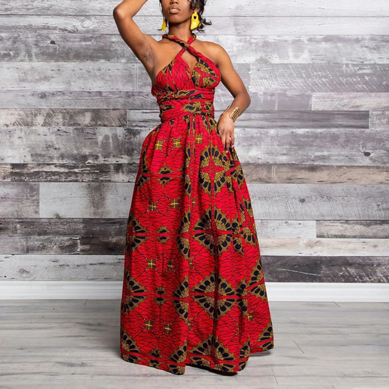 Ankara Africa Maxi Dress Women Dashiki Print Split Dress African Clothes Women Party African Dresses for Women Robe Africaine african wear for ladies