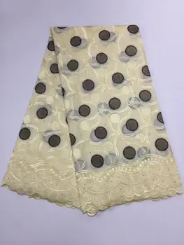 

Best Quality African Lace Fabric Yellow Swiss Voile Lace High Quality Embroidery French Mesh Lace Fabric Material 5Yards PL2018
