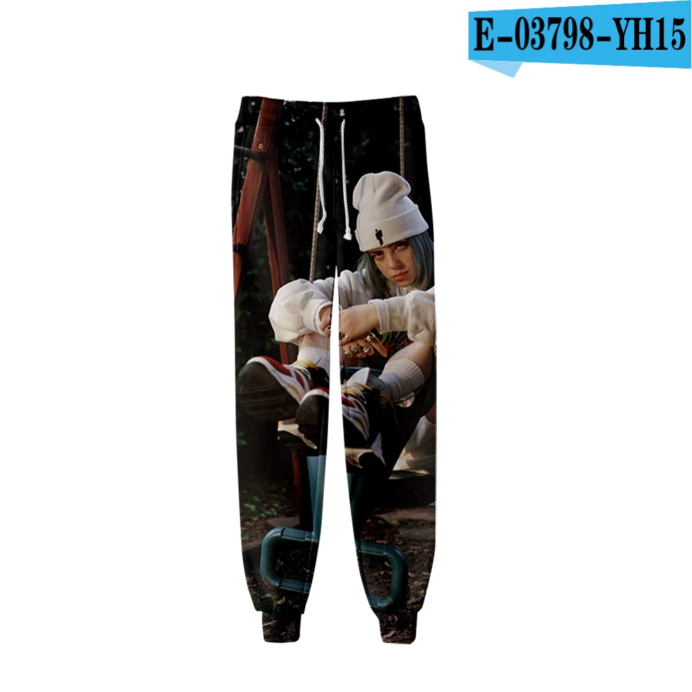 3D Американский культовый певец Billie EIlish 3D спортивные штаны женские/мужские брюки 3D печать Billie EIlish модные лучшие продажи брюки - Цвет: 3D