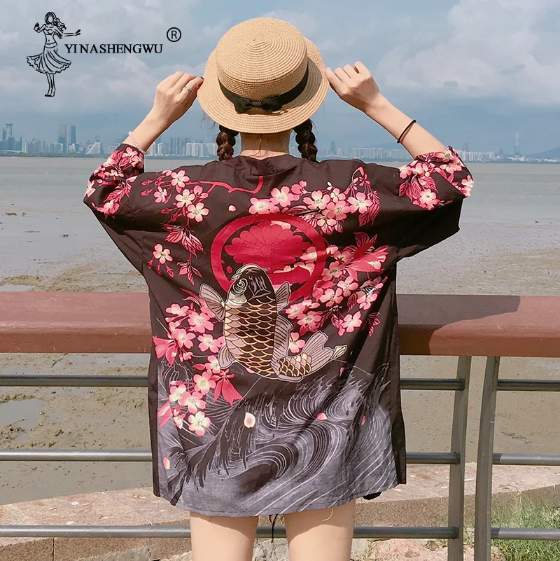 Kimono Cosplay Asia Japan Yukata Women Vintage Stage Performance Costume Traditional Blouses Harakuju Japanese Kimono Cardigan