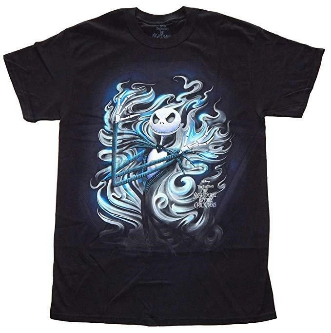 The Nightmare Before Christmas Smoking Jack Adult T-Shirt Black |