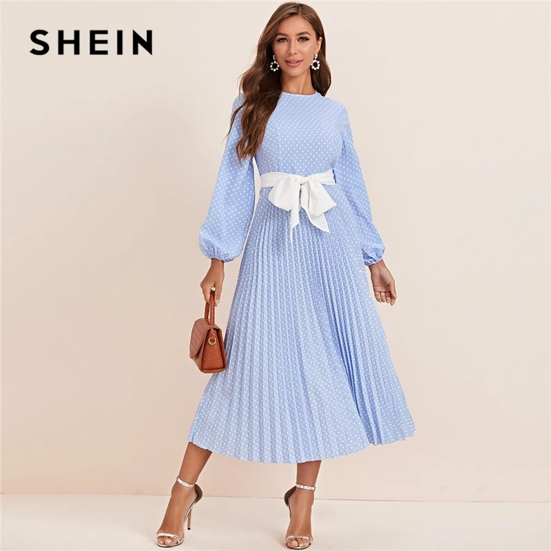 Blue lantern sleeve dress Clearance