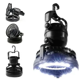 

2 In1 Portable LED Camping Light with 18LED Flashlight Ceiling Fan Outdoor Hiking Fishing Hanging Tent Lamp Camping Lantern