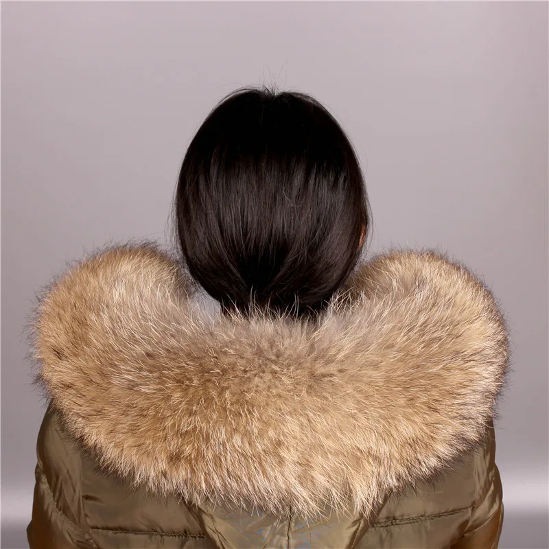 Real Raccoon Fur Collar Womens Natural Fur Gray Collar Real Fur Shawl Raccoon collar Fur Scraves