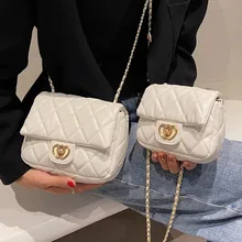 

Chain Leather Women's Crossbody Bag Diamond Lattice Shoulder Bag Quilted Plaid Handbags Female Small Flap Designer Messenger Bag