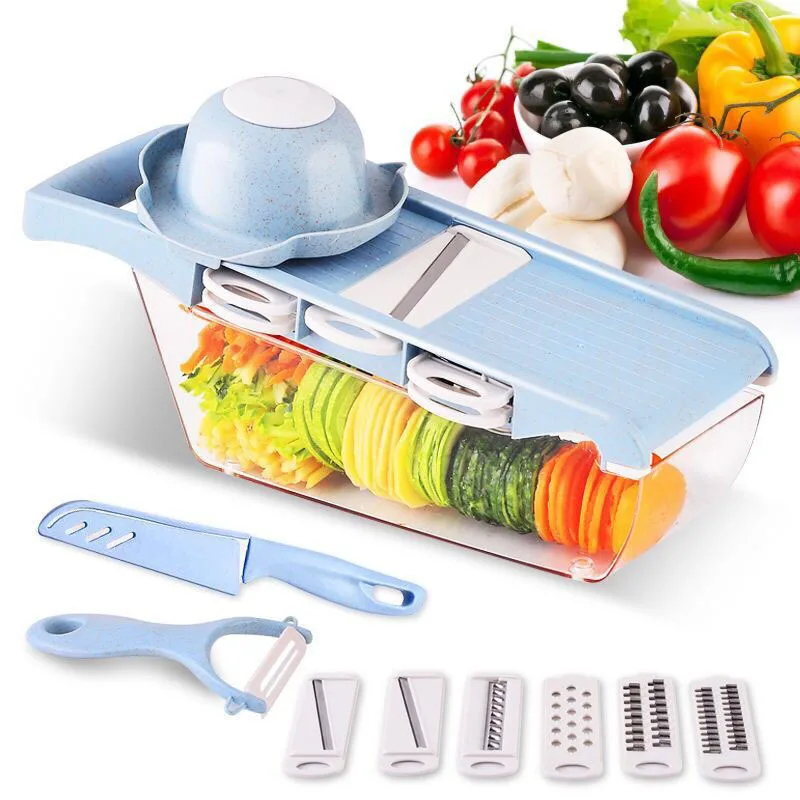 

Multi-function Shredder Household Cutters Wipe Potato Slices Planing Silk Board Kitchen Hand Protector Garlic Press Apple Slicer