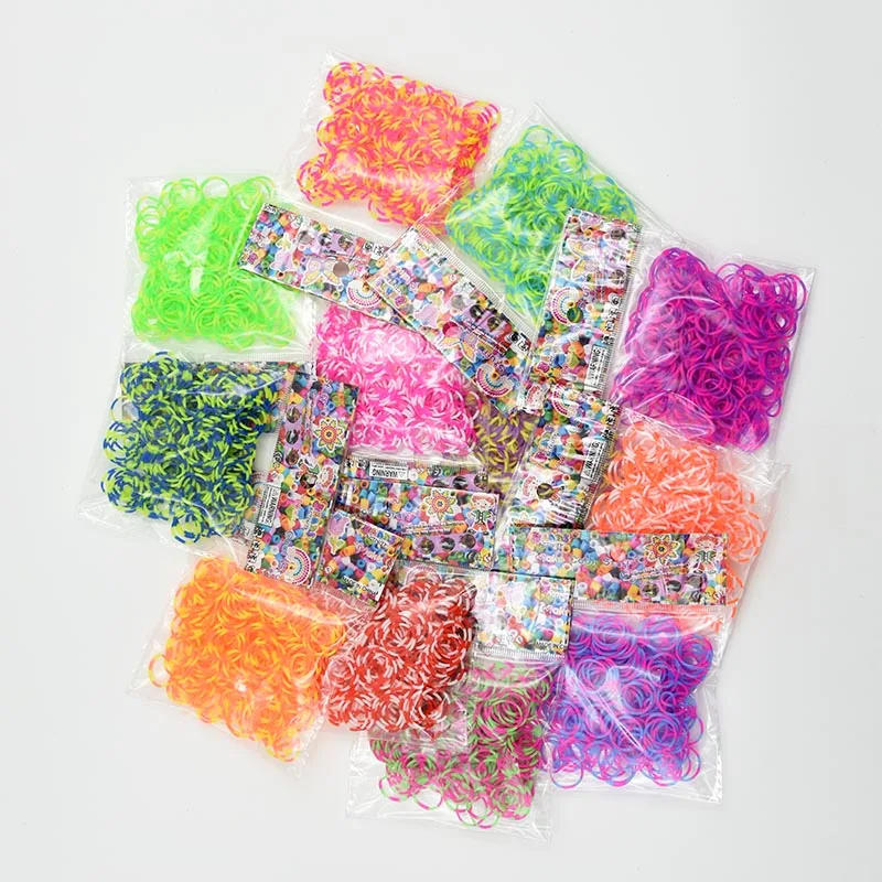 ¡Nuevo! Banda de goma de punto de onda de separación de Color de ocho segmentos, pulsera de tejido de arcoíris, juguetes artesanales para niños