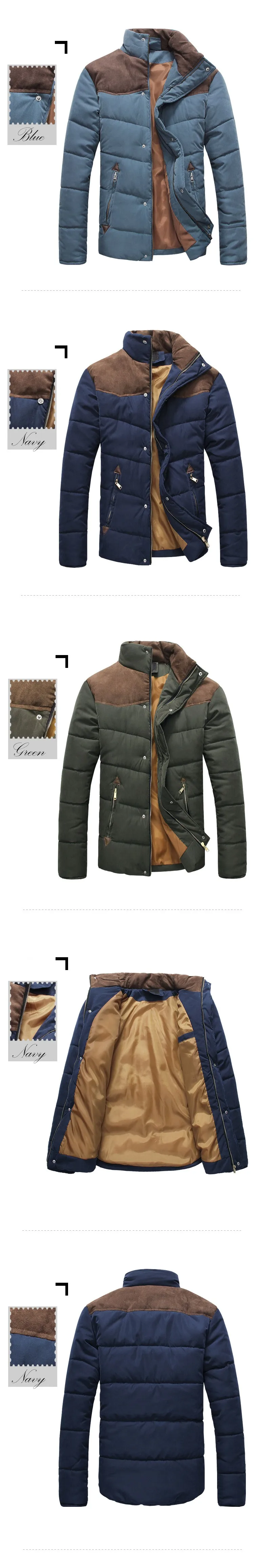 Winter Jacket Men Warm Thick Casual Parkas Cotton Stand Collar Male Padded Overcoat Outerwear Clothing