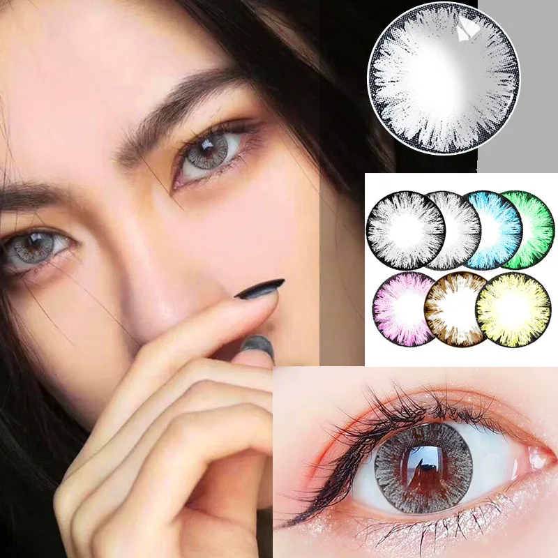 Beautiful Pupil Color Contact Lenses Monthly Throw Female Path 14mm Cute Multicolor Party Gift Cartoon Girl Decoration Cosplay