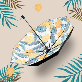 

Fresh Sunshade Sun Protection UV Clear Rain Dual Use Compact Folding Sunumbrella Women Gift Windproof Pocket Parasol
