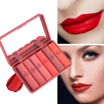 

6pcs/set Moisturizing Makeup Lipstick Set Long Lasting Waterproof Non-Stick Cup Silky Matte Lip Stick for Dark Skin Maquiagem