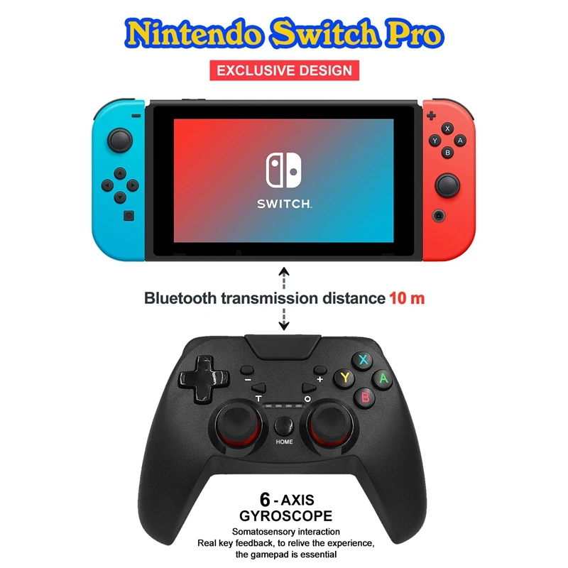 Беспроводной контроллер для Nintendo Switch Pro с регулируемым турбо Dualshock пульт