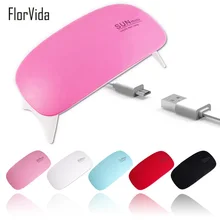 6 Вт Мини светодиодный/УФ лампа USB штекер мышь типа Розовый Черный Белый Красный Небесно-Голубой Складная Лампа для УФ гель-лака аппарат для сушки ногтей