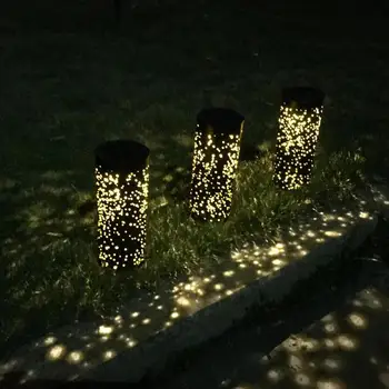 

Solar LED Lawn Light Waterproof Unique Hollow-out Star Design Suspension Outdoor Garden Yard Starry Sky Landscape Lamp