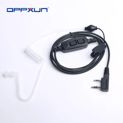 Hot Dual PTT Air Duct Earpiece with Mic Headset Earphone Headphone for Baofeng 2 Way Ham Radio UV-82 UV82 UV82L 89 Walkie Talkie