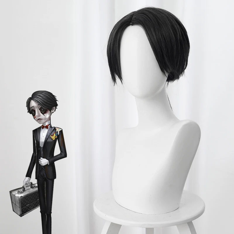 Парик для косплея игровой идентичности термостойкий синтетический черный парик