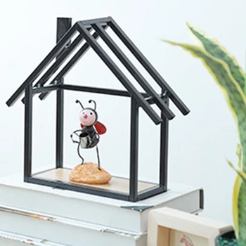 

IALJ Top Nordic Iron House Shape Wall Storage Rack Shelf Wall Hanging Wall Decoration Living Room Decorative Shelf Furnishing Or