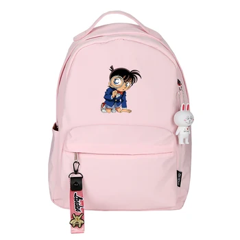 

Anime Detective Conan Printing Backpack Kaitou Kiddo Cosplay School Bag Women Pink Backpack Canvas Travel Shoulder Bag