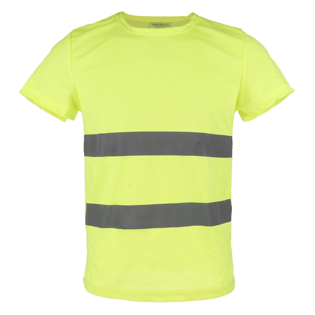 Hi Viz Vis T-Shirt High Visibility Reflective Tape Safety Security Work Top