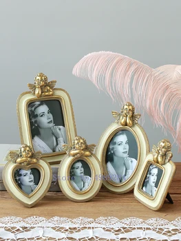 

CREATIVE NORDIC RESIN GOLD RETRO PHOTO FRAME PICTURE FRAME ANGEL CUPID EMBOSS MODERN HOME DECORATION ORNAMENT HOLDER PICTURES