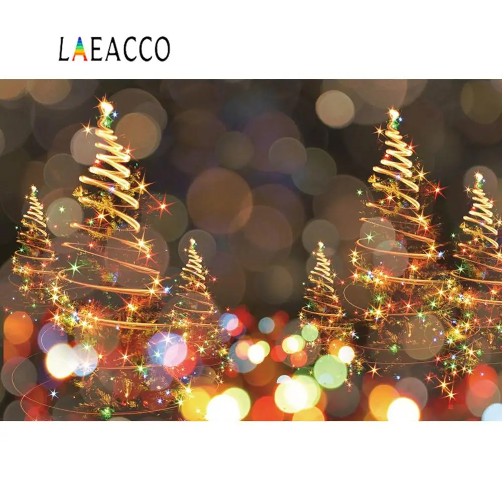 

Golden Shiny Christmas Tree Polka Dots Light Bokeh Party Love Baby Portrait Photo Backgrounds Photography Backdrops Photo Studio