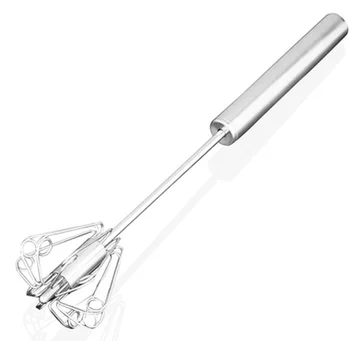 

200PCS Kitchen Tool Stainless Steel Whisk Stirrer Mixing Mixer Egg Beater Foamer Rotate Hand Push Whisk