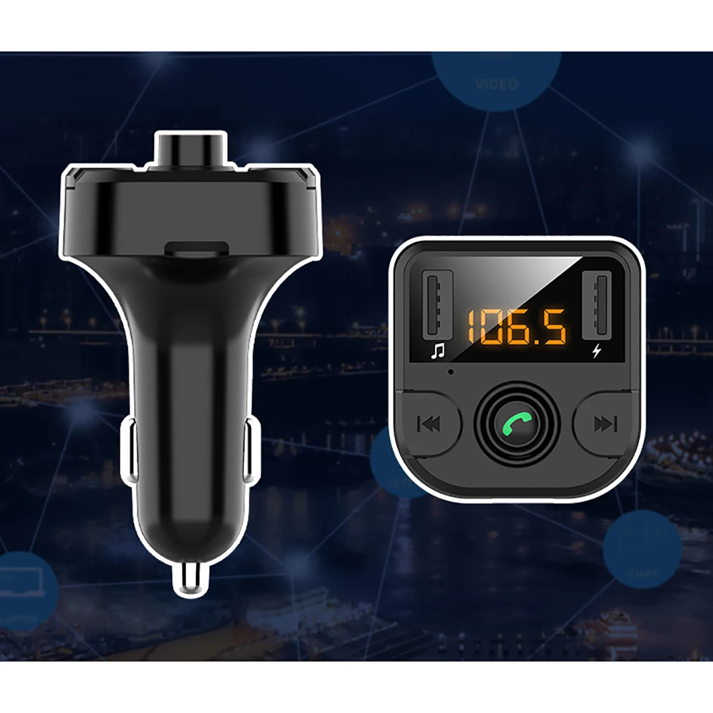 С fm-передатчиком Bluetooth Dual USB Автомобильное зарядное устройство hands-free FM модулятор автомобильное зарядное устройство для телефона