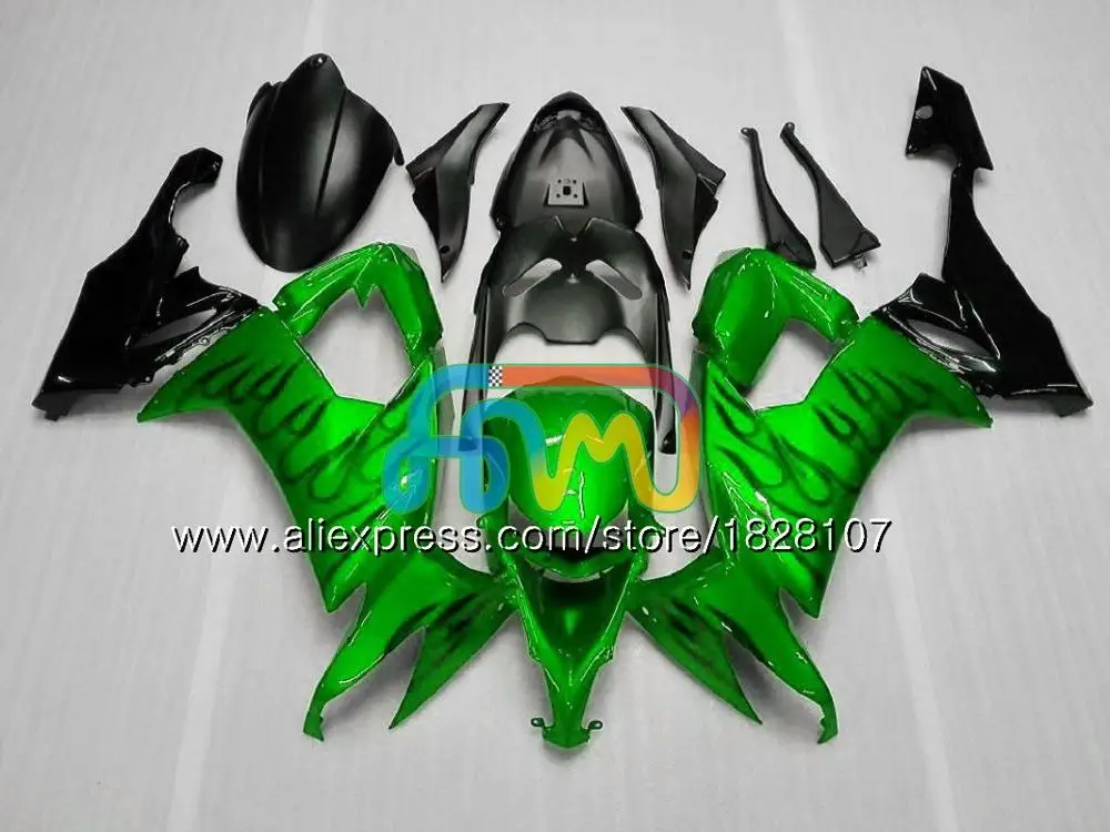 No. 27 Горячее тело для KAWASAKI зеленый красный ZX1000C ZX-10R ZX 10R 1000CC 17BS. 2 ZX1000 ZX 10 сотрудников отдела исследований ZX10R 08 09 10 2008 2009 2010 ABS комплект обтекателей - Цвет: No. 27