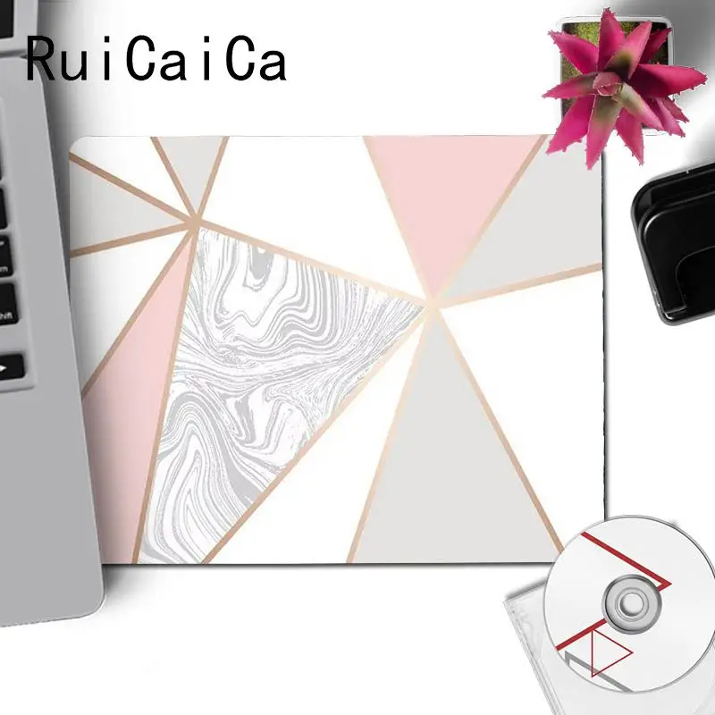 No Lock Edge18x22cm RuiCaiCa нескользящий ПК классный розовый золотой мраморный коврик для клавиатуры Ноутбук игровой Размер коврика для компьютерной мыши для 18x22 см 25x29 см резиновые коврики для мыши - Цвет: No Lock Edge18x22cm