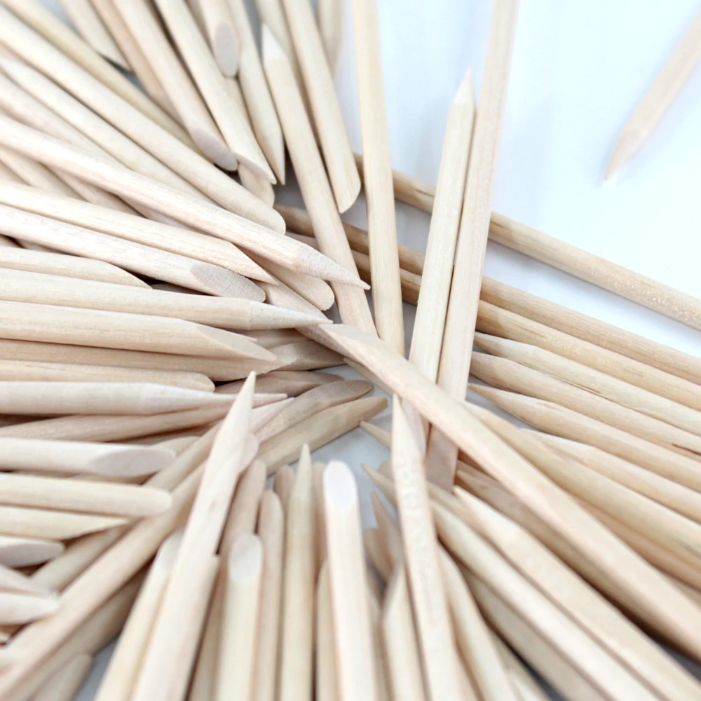 10/30/50 Pcs Orange Wood Sticks For Cuticle Pusher Nail Art Cuticle Remove Tool Double-end For Nails Manicure Pedicure Tools