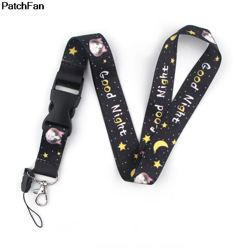 A2419 Patchfan мультяшный kawaii Кот тег ремень шеи ремешки для безопасности отрыва для мобильного телефона USB ID бейдж держатель ключа