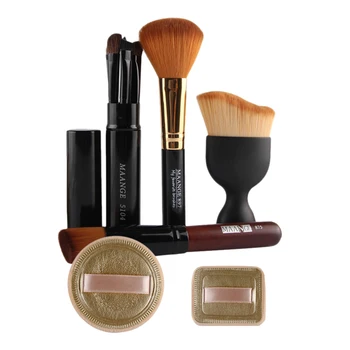 

10 Pieces Makeup Brush Puff Set Foundation Powder Eyeshadow Contour Lip Tool