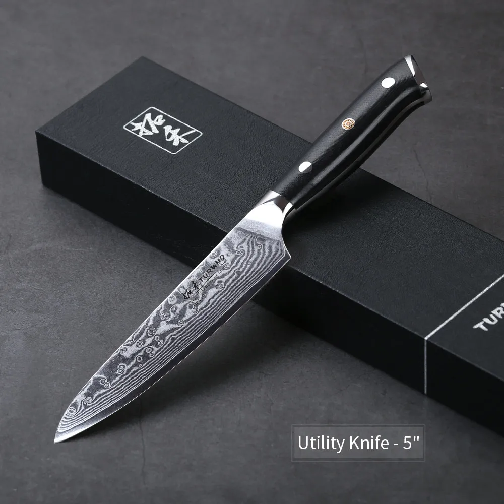 TURWHO " нож Santoku 67 слоев VG10 дамасский нож из нержавеющей стали японский нож шеф-повара кухонные ножи лучшее качество G10 Ручка - Цвет: UK5-F039