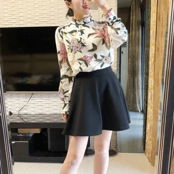 

Women Shirt 2020 Printed Bright Spring Floral 100% Viscose Shirt Women Blouses