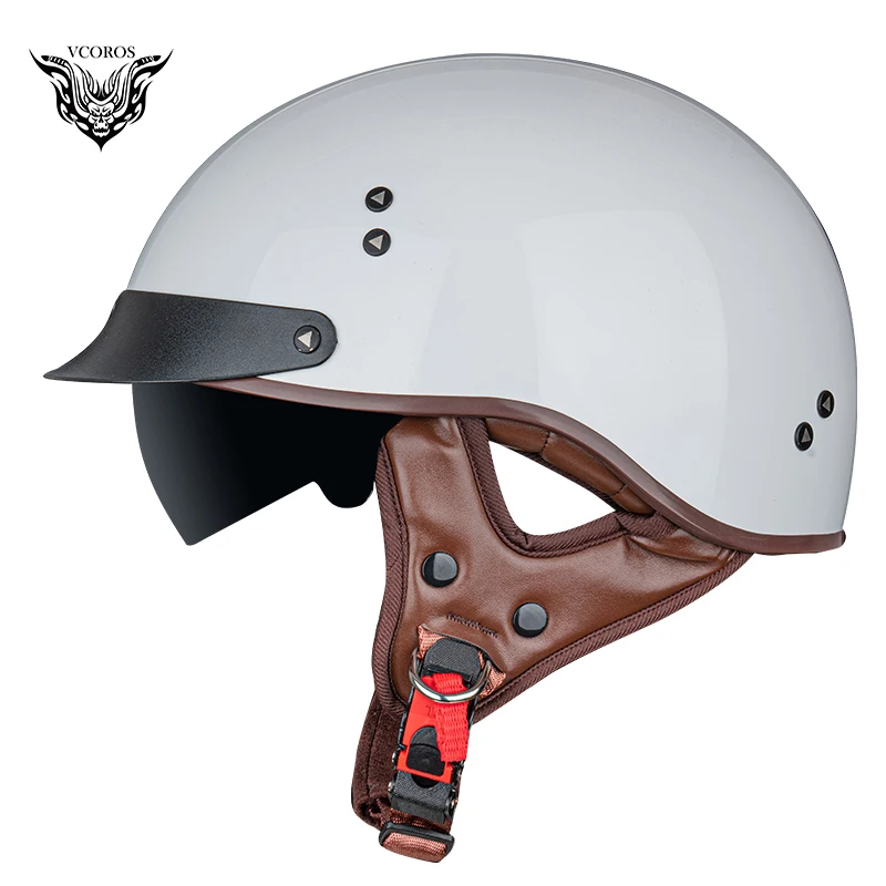 Flat Black, XXL VCOROS Carbon Fiber Open Face Motorcycle Helmet Sun Shield Man Women Cruises Half Face Retro Helmets Flat Black, XXL VCOROS Carbon Fiber Open Face Motorcycle Helmet Sun Shield Man Women Cruises Half Face Retro Helmets