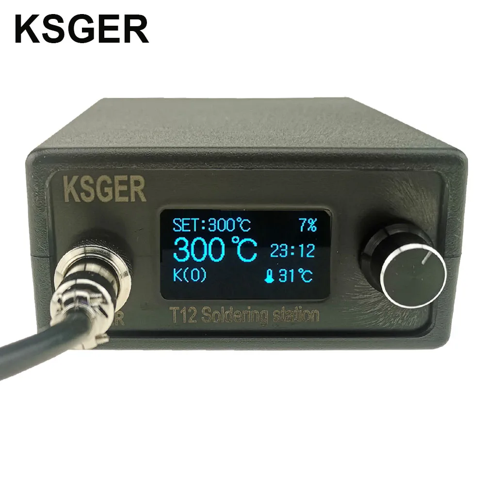 KSGER STM32 OLED V2.1S T12 паяльная станция DIY наборы цифровой регулятор температуры