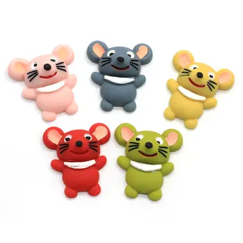 

10/50pcs Kawaii Resin Animal Flatback Cabochon Figurine Cartoon Mouse Embellishments For Scrapbooking DIY Fit Phone Decor Craft