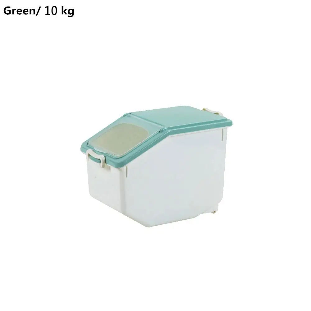 10kGgreen Пластиковый герметичный ящик для хранения Риса Кухня влагостойкая многофункциональная емкость для риса зерновые для хранения сухих продуктов коробка Кухня Бытовая - Цвет: 10kGgreen