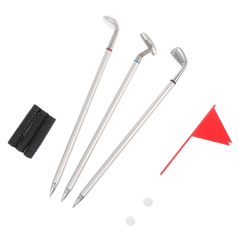 

3Pcs Metal Golf Models Ball Pen + 2pcs Golf Balls Training Tool Set Accessories LX9A