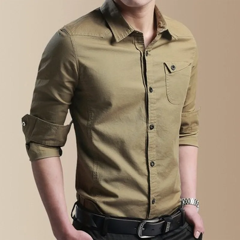 Рубашка Zogaa мужская с отложным воротником блузка кроя Slim Fit деловая Повседневная